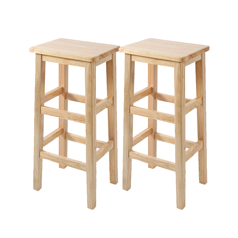 Modern Style Leather Bar Stool Rubberwood Counter Stool for Home