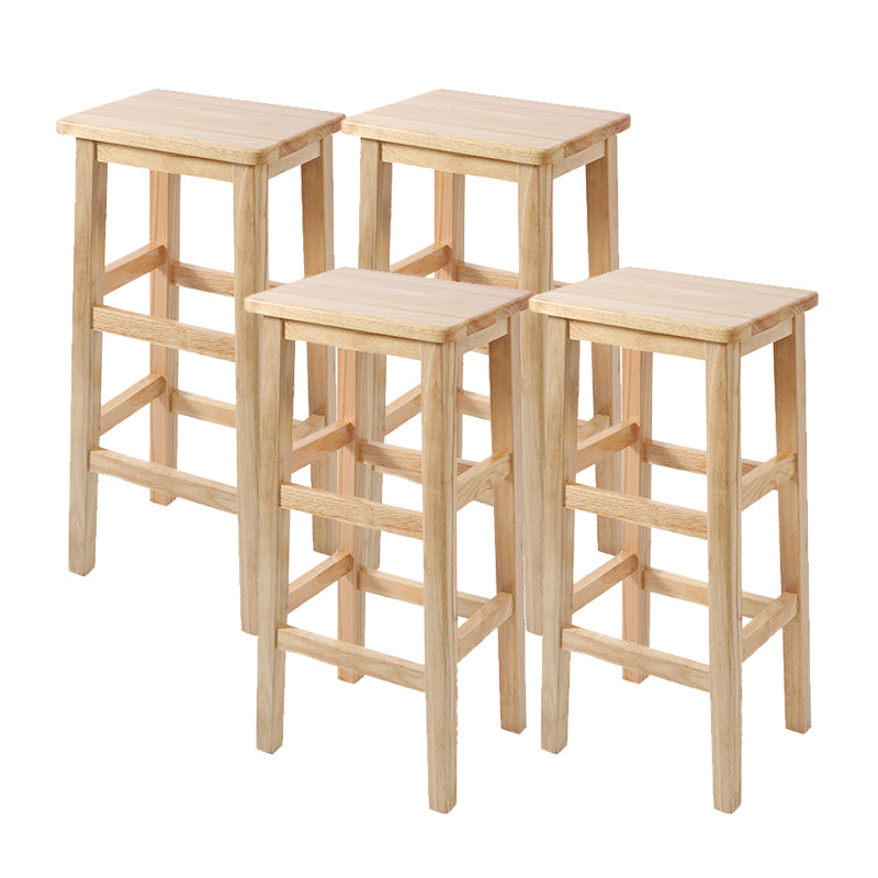 Modern Style Leather Bar Stool Rubberwood Counter Stool for Home