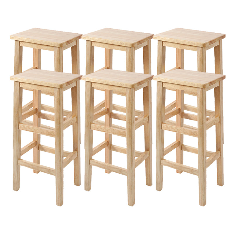 Modern Style Leather Bar Stool Rubberwood Counter Stool for Home