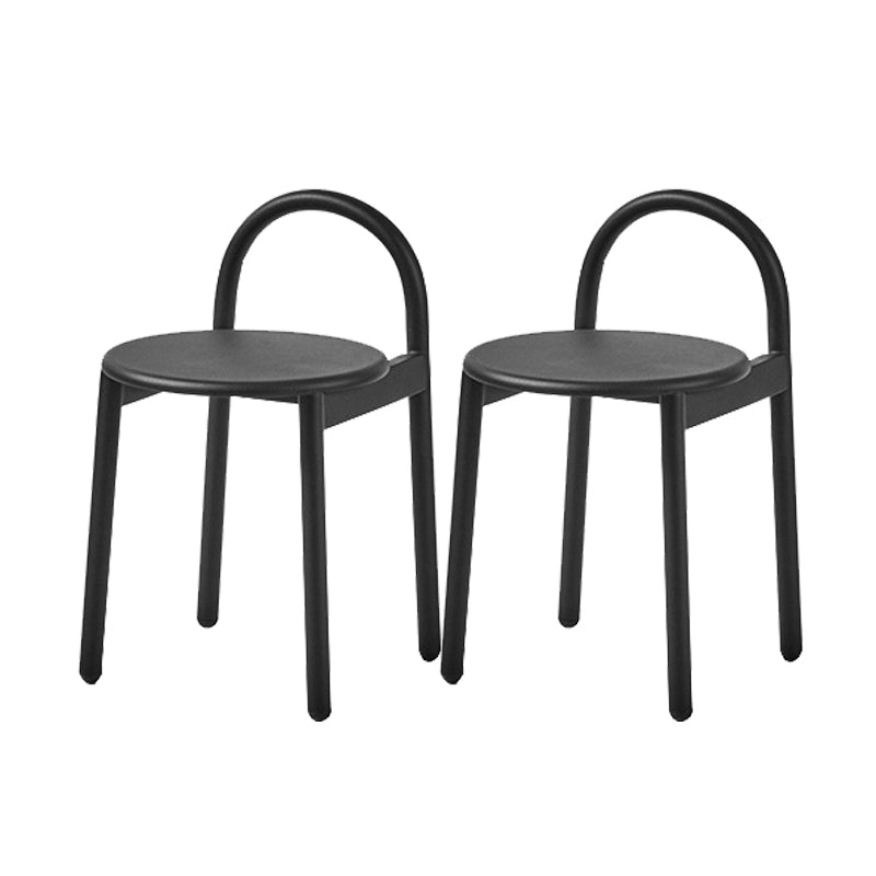 Contemporary Armless Dining Stools Solid Wood Bar Stools with Footrest