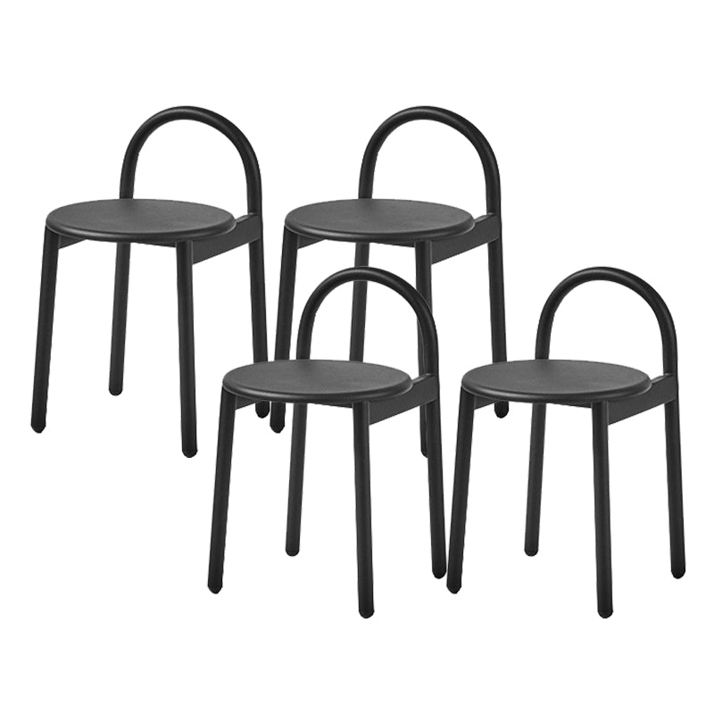 Contemporary Armless Dining Stools Solid Wood Bar Stools with Footrest