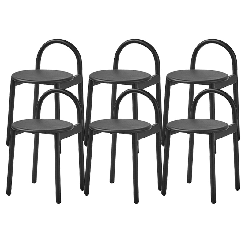 Contemporary Armless Dining Stools Solid Wood Bar Stools with Footrest