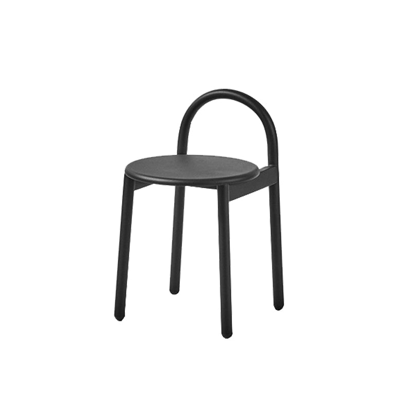 Contemporary Armless Dining Stools Solid Wood Bar Stools with Footrest