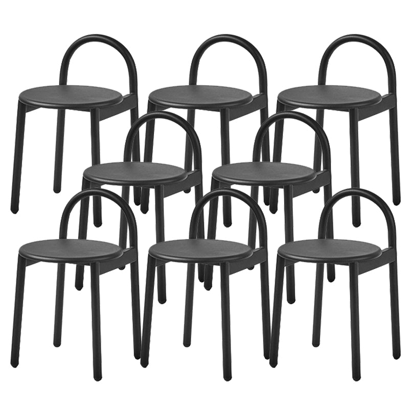 Contemporary Armless Dining Stools Solid Wood Bar Stools with Footrest