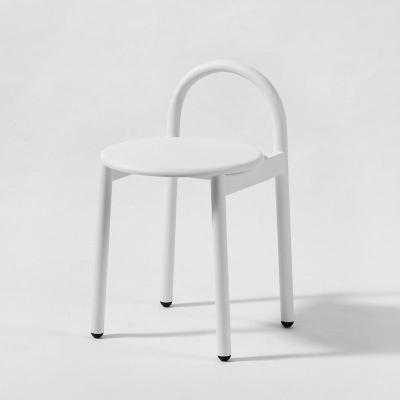 Contemporary Armless Dining Stools Solid Wood Bar Stools with Footrest