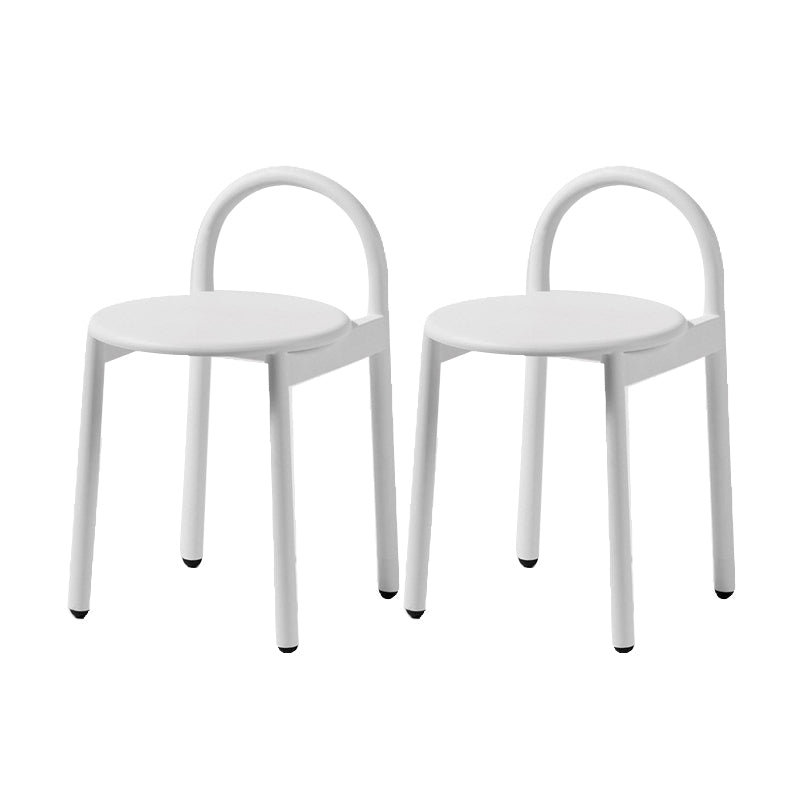 Contemporary Armless Dining Stools Solid Wood Bar Stools with Footrest