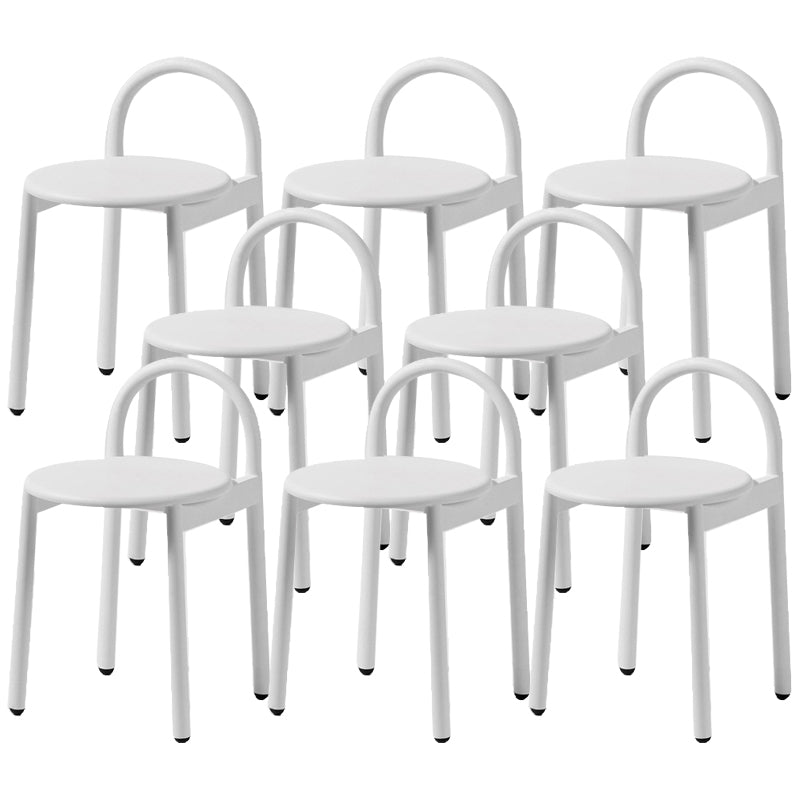 Contemporary Armless Dining Stools Solid Wood Bar Stools with Footrest