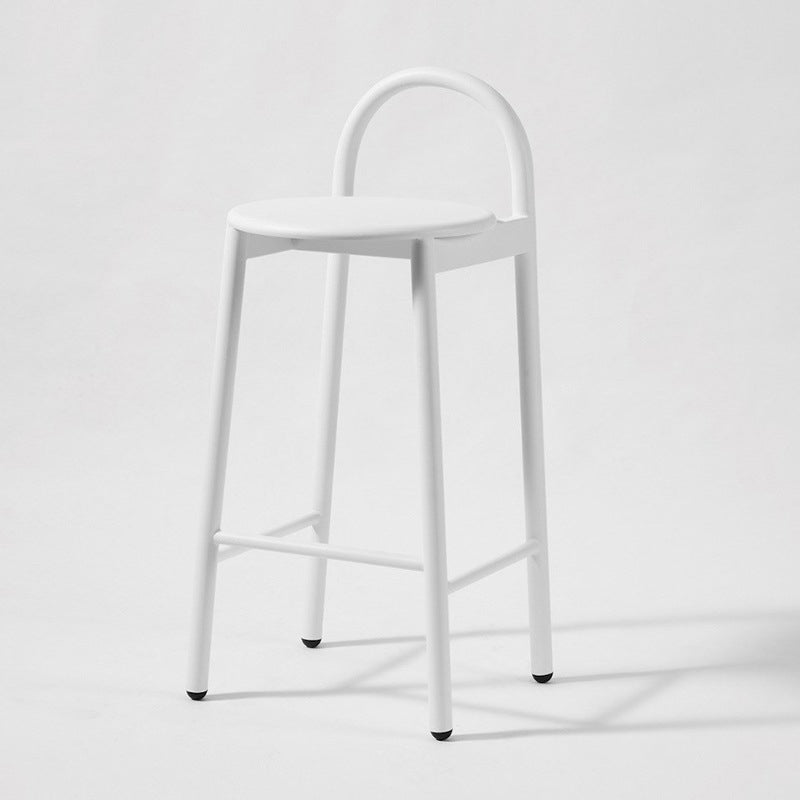 Contemporary Armless Dining Stools Solid Wood Bar Stools with Footrest