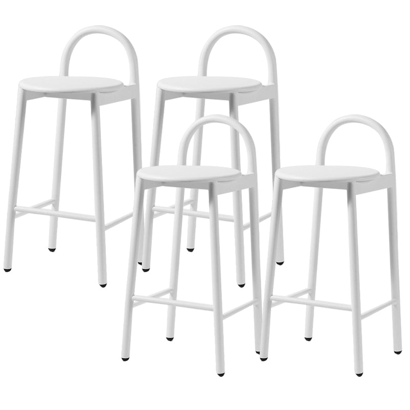 Contemporary Armless Dining Stools Solid Wood Bar Stools with Footrest