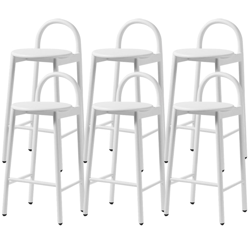 Contemporary Armless Dining Stools Solid Wood Bar Stools with Footrest