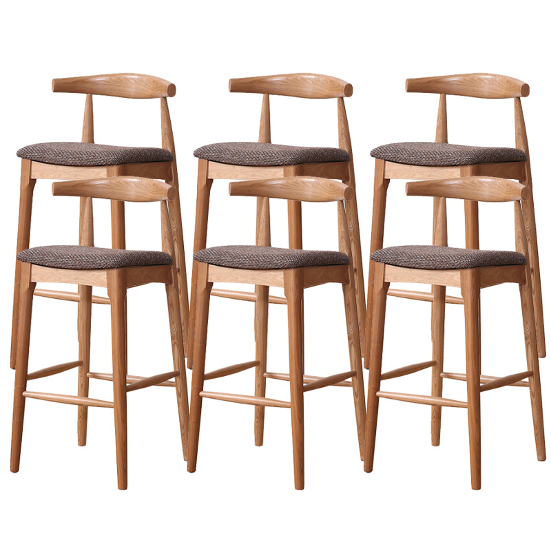 Industrial Fabric Counter & Bar Stools Ash Wood Indoor Stools