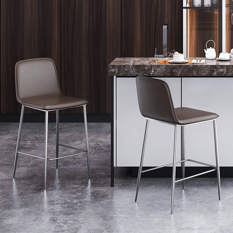 Industrial Bar Stool Leather Backrest Counter Stool for Bristol With Metal Legs