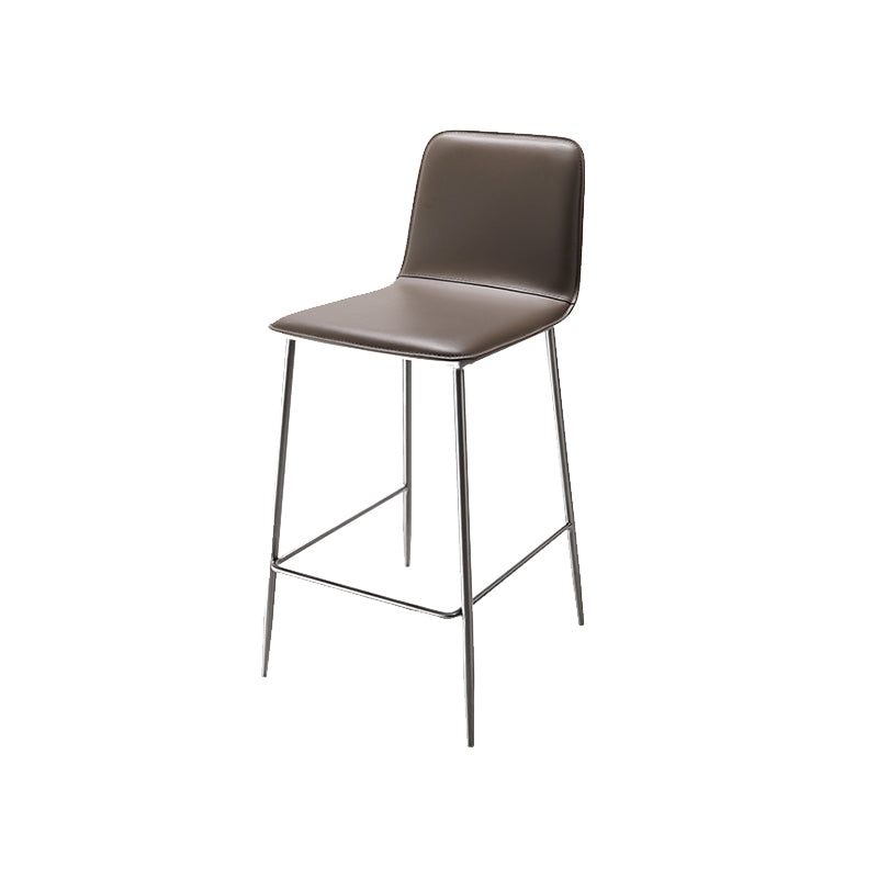 Industrial Bar Stool Leather Backrest Counter Stool for Bristol With Metal Legs