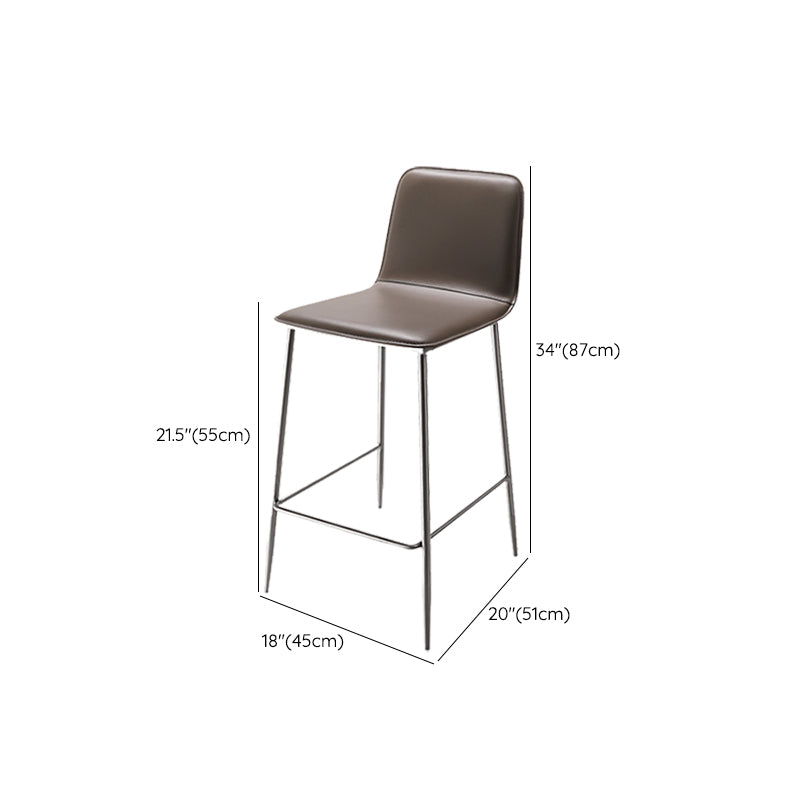 Industrial Bar Stool Leather Backrest Counter Stool for Bristol With Metal Legs