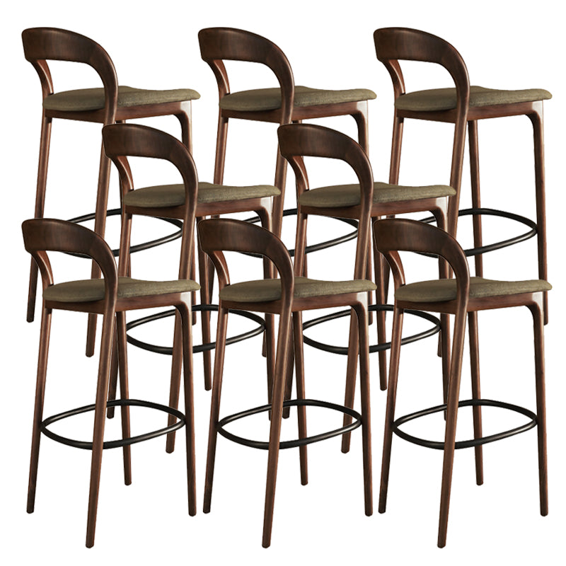 Green Fabric Counter & Bar Stools Industrial Ash Wood Indoor Stools
