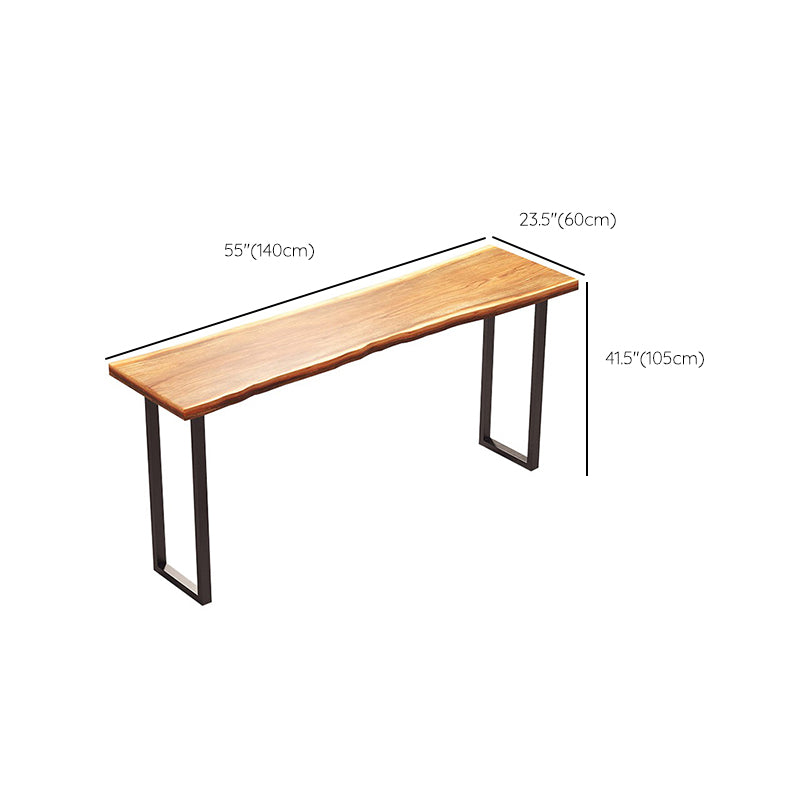 Metal Double Pedestal Bar Dining Table Industrial Rectangle Bar Height Table