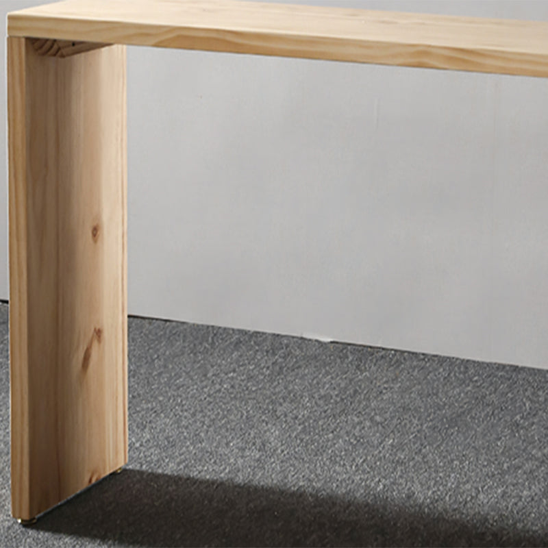 Rectangle Standard Height Bar Table Pine Solid Wood Bar Dining Table with Double Pedestal