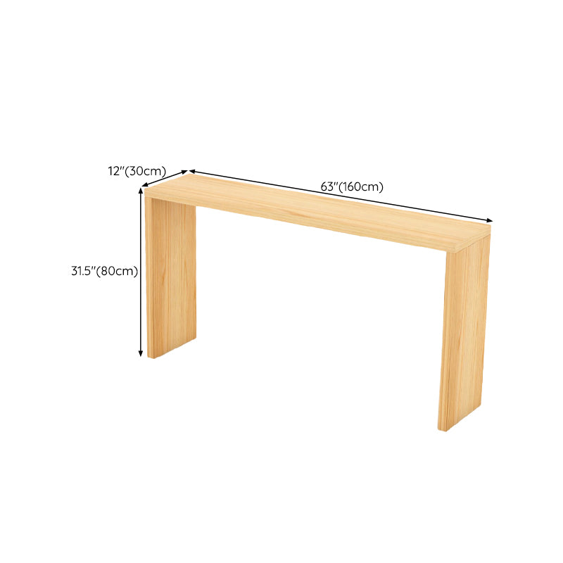 Rectangle Standard Height Bar Table Pine Solid Wood Bar Dining Table with Double Pedestal