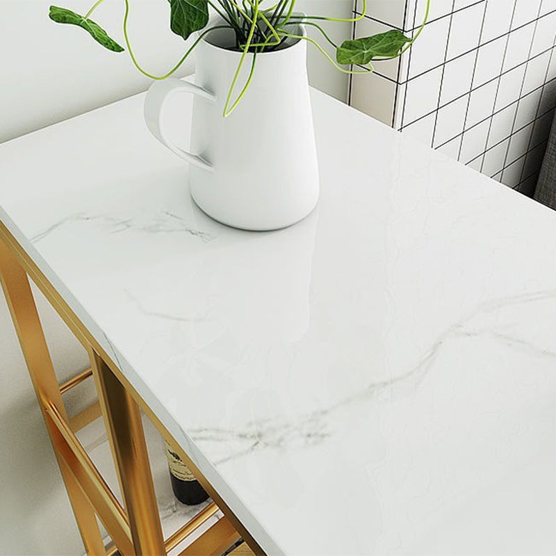 Sintered Stone Bistro Bar Table Modern Gold Frame Bar Table for Living Room