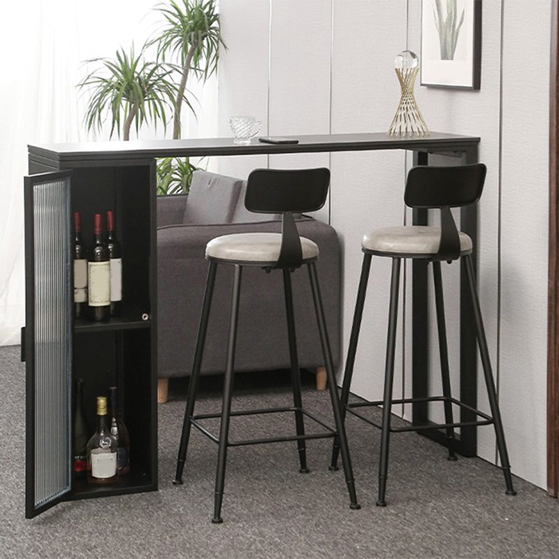 Modern Style Bistro Bar Table Sintered Stone Bar Table with Storage