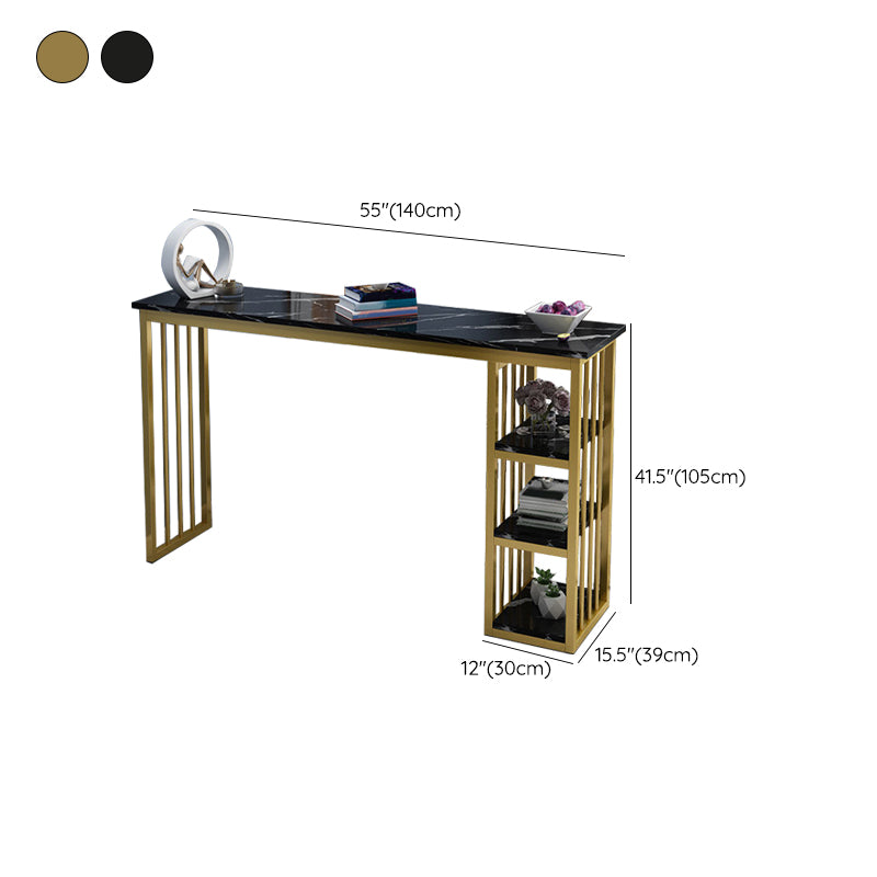 Modern Style Bistro Bar Table Rectangle Wine Rack Bar Table for Living Room