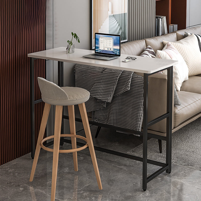 Modern Folding Bistro Bar Table Rectangle Metal Base Bar Table