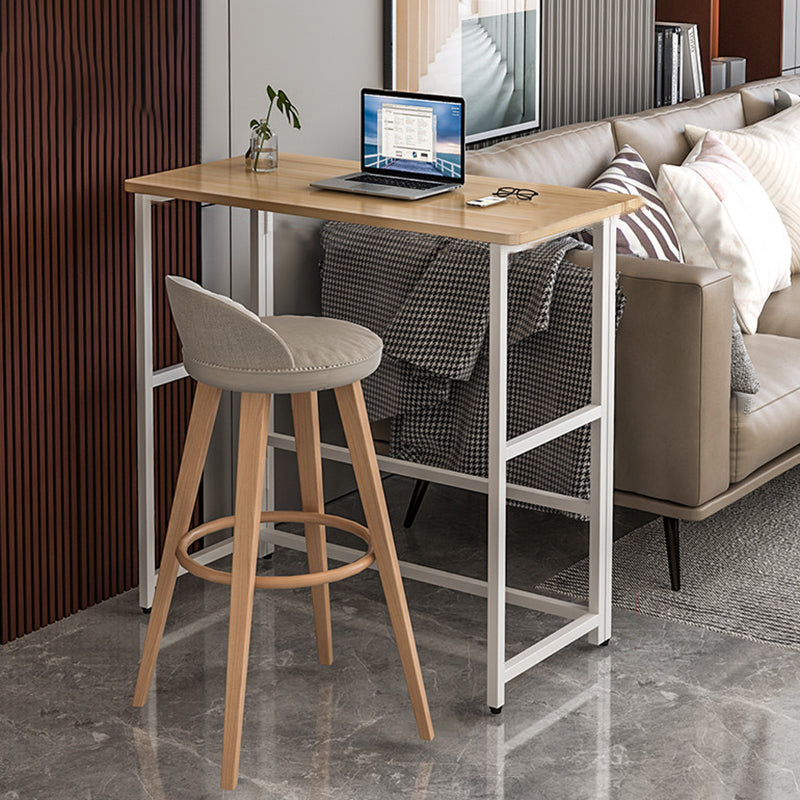 Modern Folding Bistro Bar Table Rectangle Metal Base Bar Table