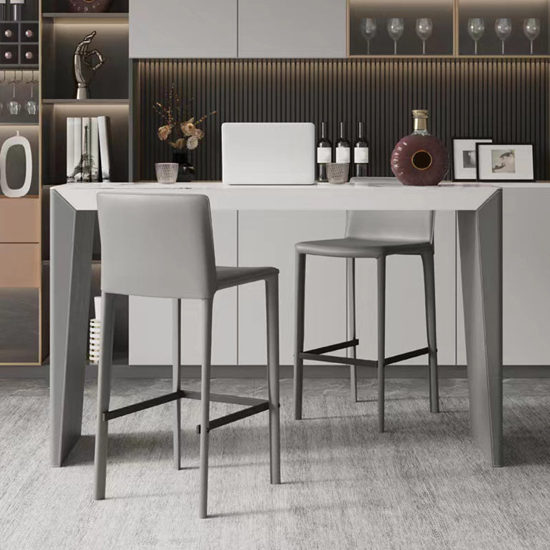 Sintered Stone Bistro Bar Table Modern Double Pedestal Bar Table for Home