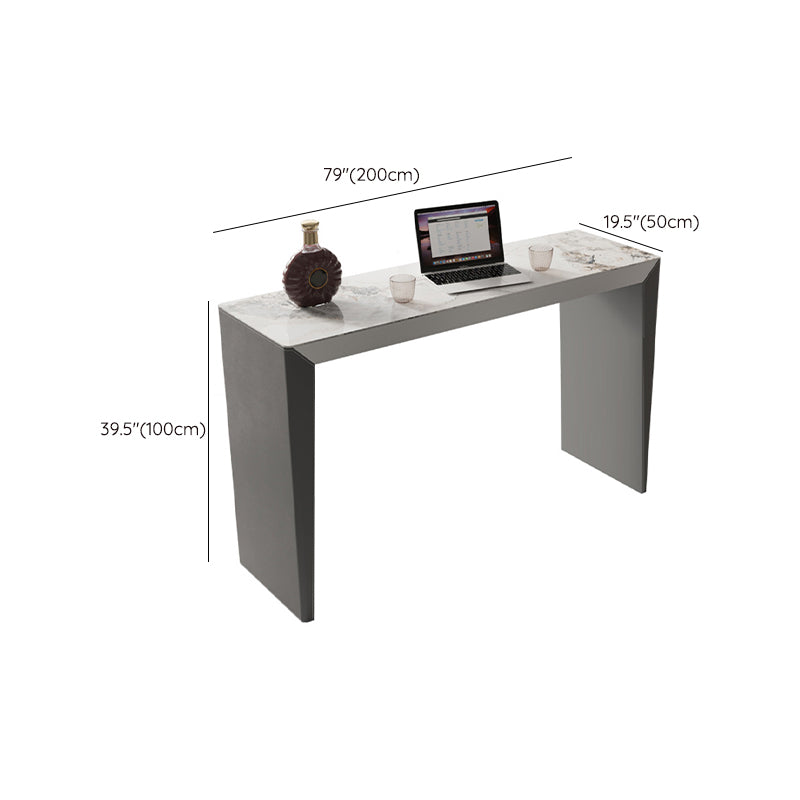 Sintered Stone Bistro Bar Table Modern Double Pedestal Bar Table for Home