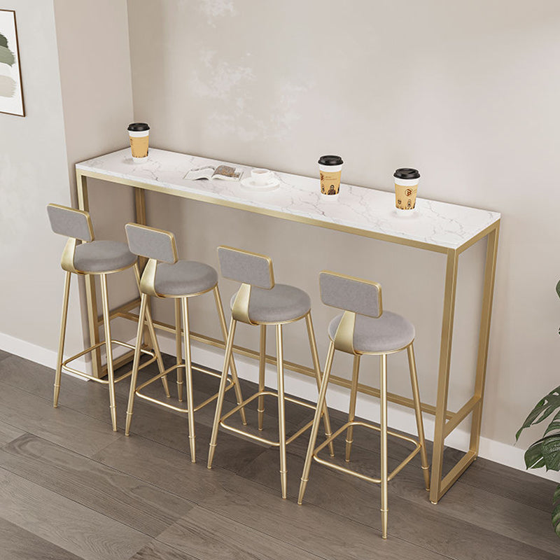 Modern Footrest Bistro Bar Table Rectangle Trestle Bar Table for Dining Room