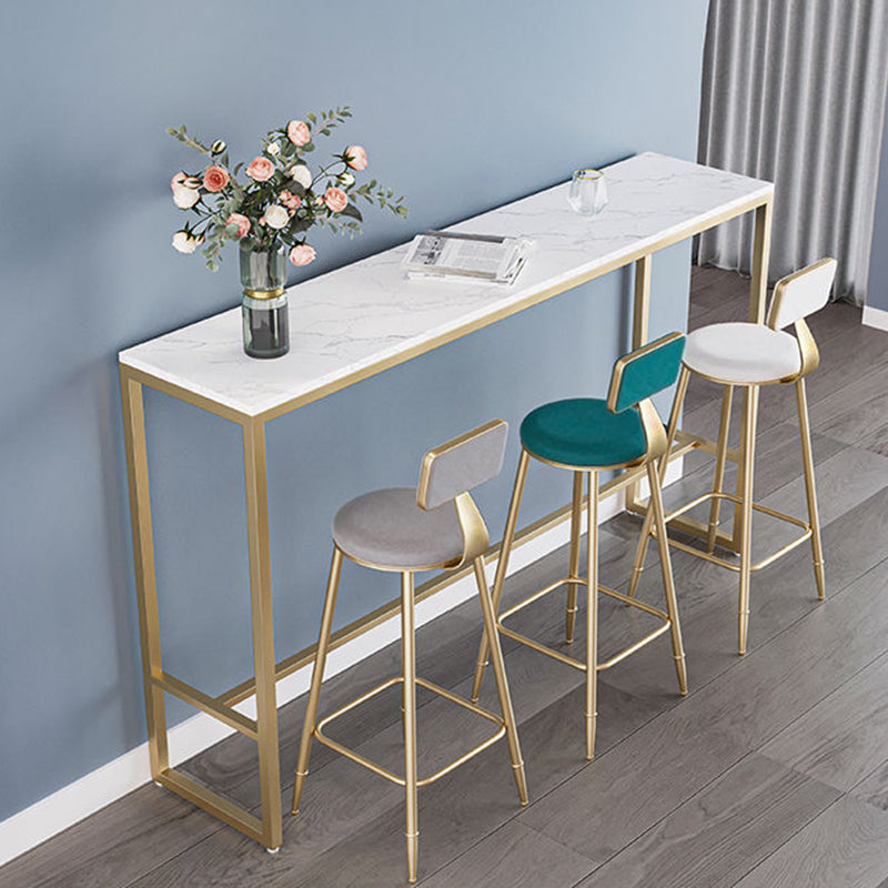 Modern Footrest Bistro Bar Table Rectangle Trestle Bar Table for Dining Room