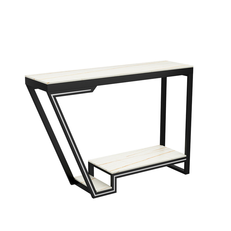 Glam Bistro Bar Table Rectangle Sintered Stone Bar Table for Living Room