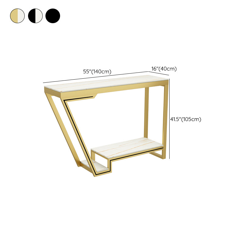 Glam Bistro Bar Table Rectangle Sintered Stone Bar Table for Living Room