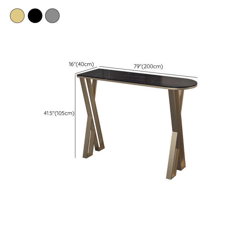 Sintered Stone Bistro Bar Table Metal Base Bar Table for Kitchen