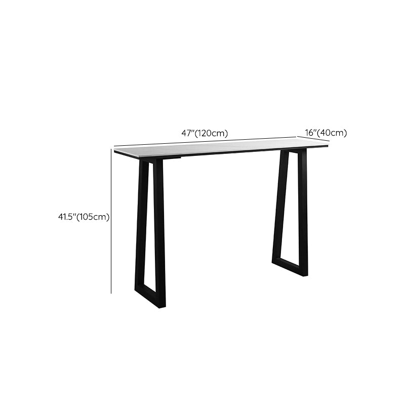 Sintered Stone Bar Table Rectangle Sled Base Dining Table for Kitchen Living Room