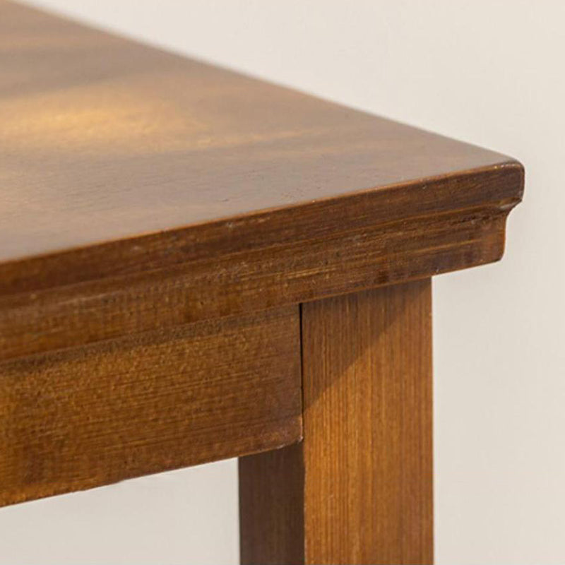 Solid Wood Bar Table Brown Trestle Base Dining Table for Kitchen Living Room