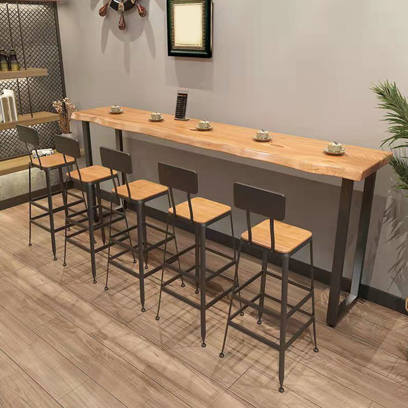 Modern Style Wood Bar Table Brown Rectangle Bar Table for Kitchen