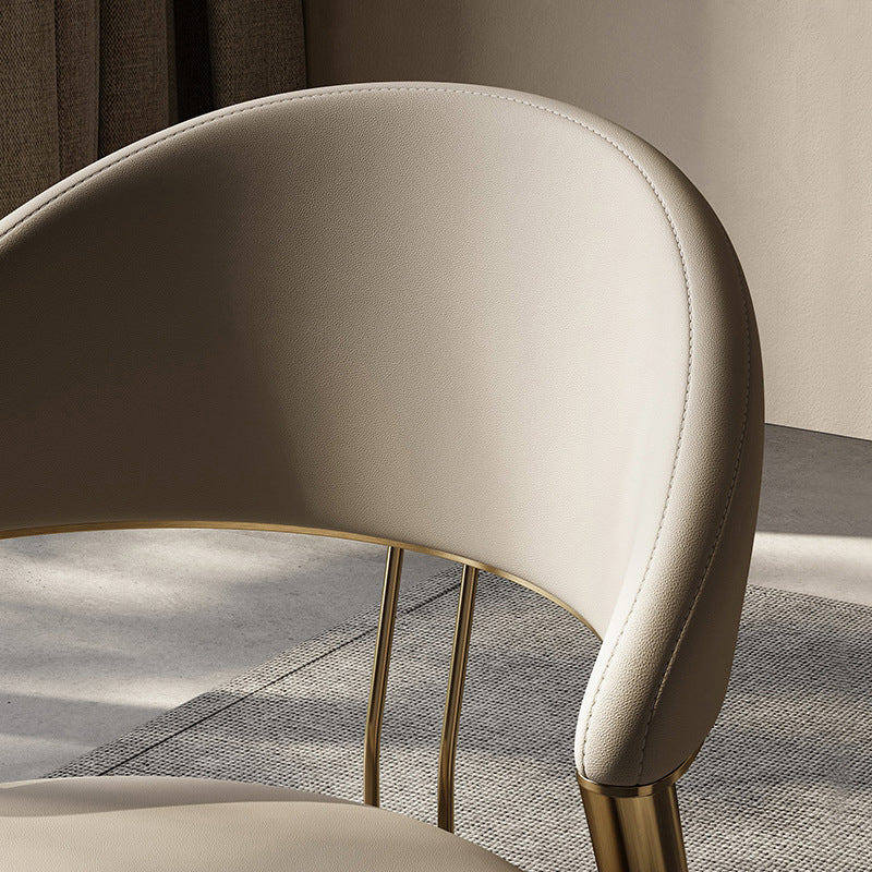 Glam Open Back Chair Home Dining Room Metal Armless Dining Chair