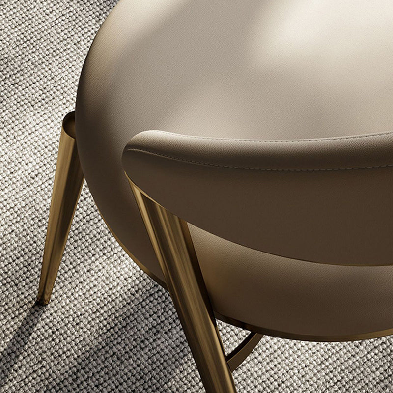 Glam Open Back Chair Home Dining Room Metal Armless Dining Chair