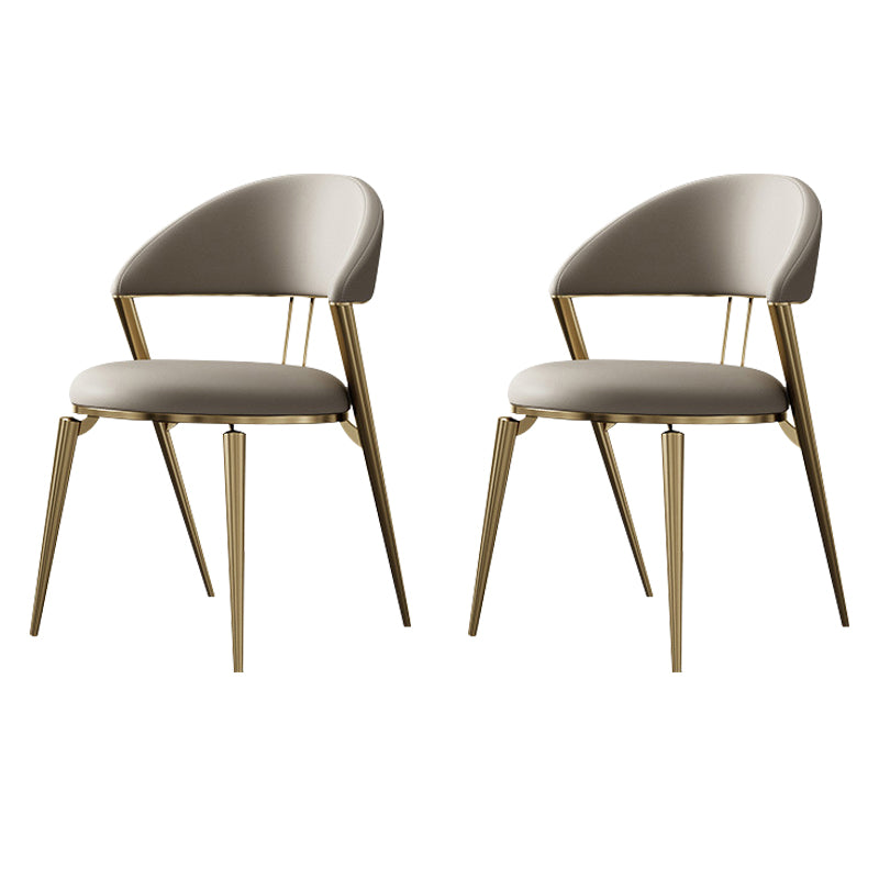 Glam Open Back Chair Home Dining Room Metal Armless Dining Chair