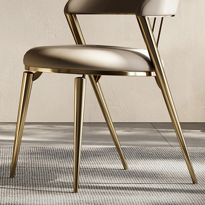 Glam Open Back Chair Home Dining Room Metal Armless Dining Chair