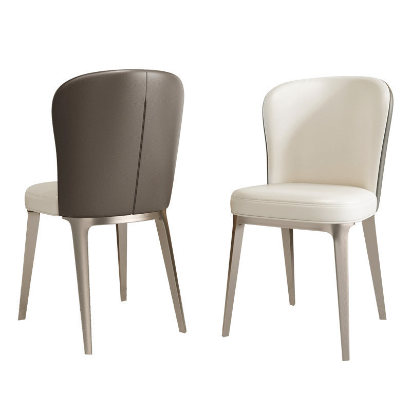 Glam Dining Chair Kitchen Armless Dining Side Chair in Chrome