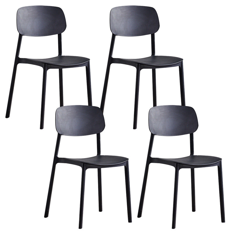Plastic Indoor-Outdoor Side Chair Armless Stackable Dining Chairs