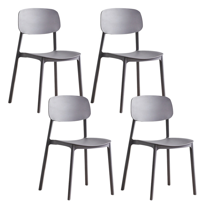 Plastic Indoor-Outdoor Side Chair Armless Stackable Dining Chairs