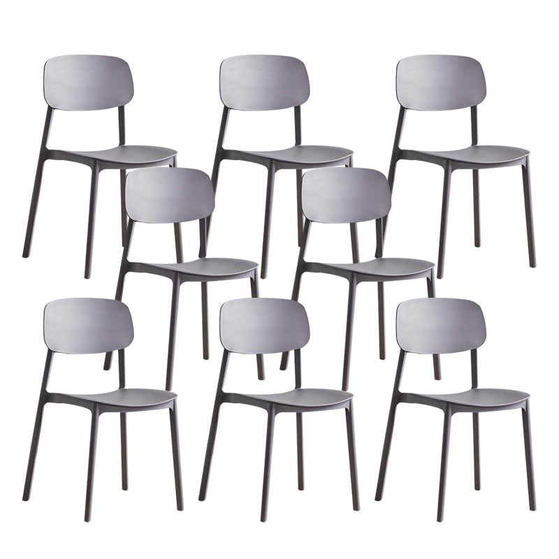 Plastic Indoor-Outdoor Side Chair Armless Stackable Dining Chairs
