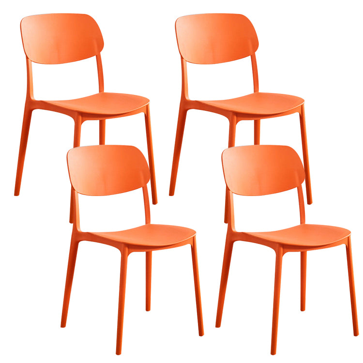 Plastic Indoor-Outdoor Side Chair Armless Stackable Dining Chairs