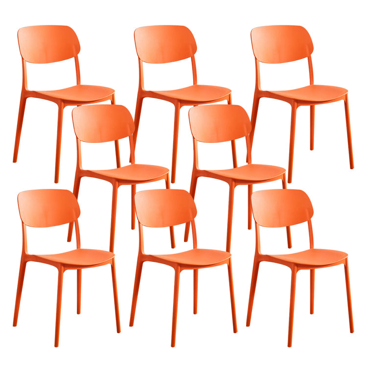 Plastic Indoor-Outdoor Side Chair Armless Stackable Dining Chairs