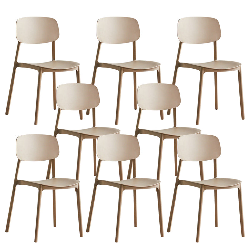 Plastic Indoor-Outdoor Side Chair Armless Stackable Dining Chairs