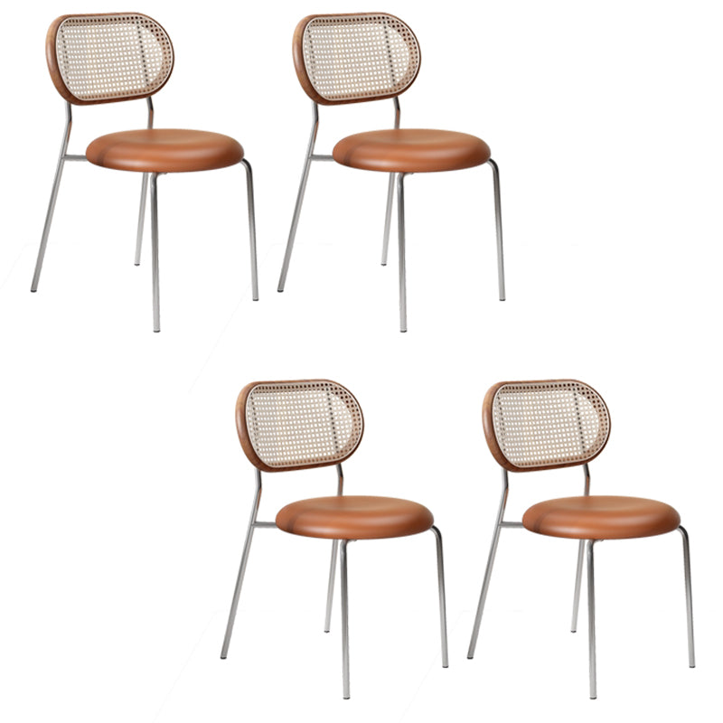 Contemporary Indoor-Outdoor Side Chair Upholstered Armless Dining Chairs