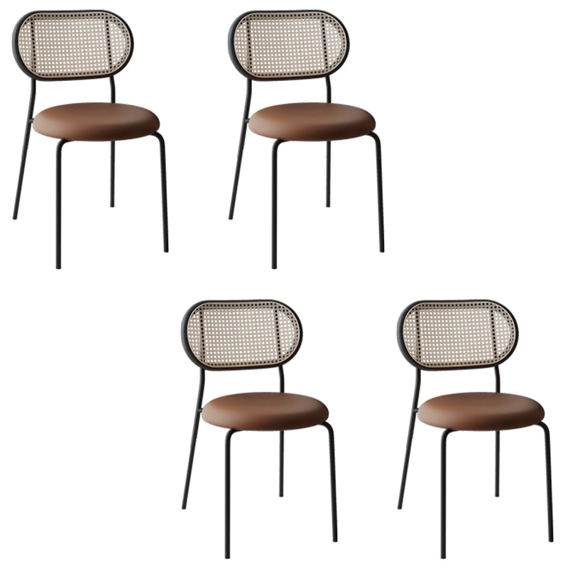 Contemporary Indoor-Outdoor Side Chair Upholstered Armless Dining Chairs
